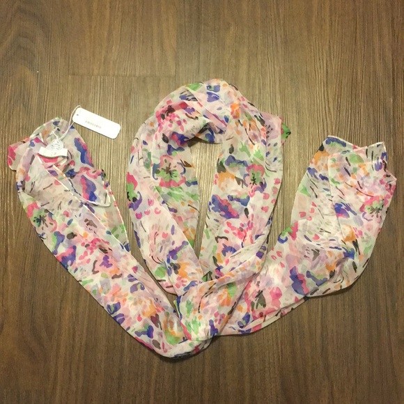 2/$15 NWT Charming Charlie floral chiffon scarf - Picture 2 of 4